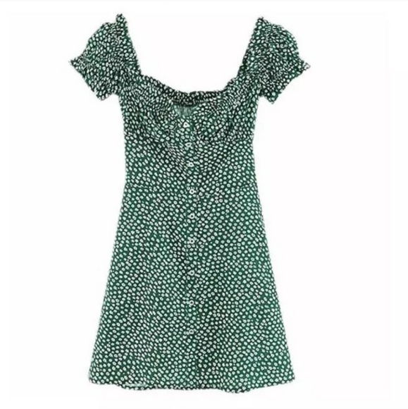 Green Ditsy Floral Summer Dress - Picture 5 of 8